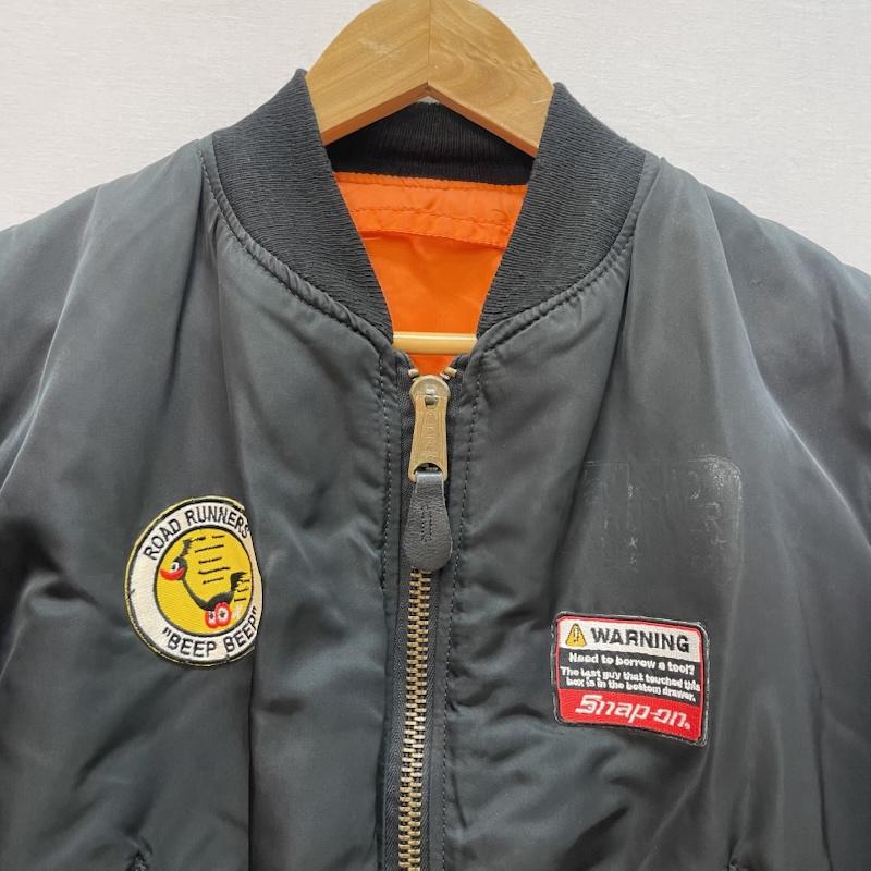 アルファ インダストリー Alpha Industries ジャケット、上着 ジャンパー、ブルゾン 90s USA製 MA-1 フライト ジャケット ワッペンカスタム S 無地 黒 / ブラック / black メンズ USED 古着 中古 50167114