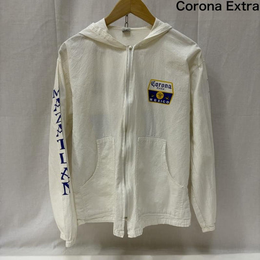 古着 USED パーカー 長袖 CORONA Extra ビール DRINK BEER 90s ジップアップコットンパーカー made in mexiico - ロゴ、文字 白 / ホワイト / white X 青 / ブルー / blue X 黄 / イエロー / yellow メンズ USED 古着 中古 50167115