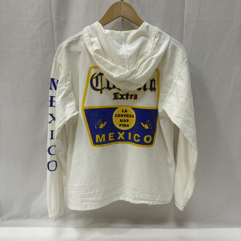 古着 USED パーカー 長袖 CORONA Extra ビール DRINK BEER 90s ジップアップコットンパーカー made in mexiico - ロゴ、文字 白 / ホワイト / white X 青 / ブルー / blue X 黄 / イエロー / yellow メンズ USED 古着 中古 50167115