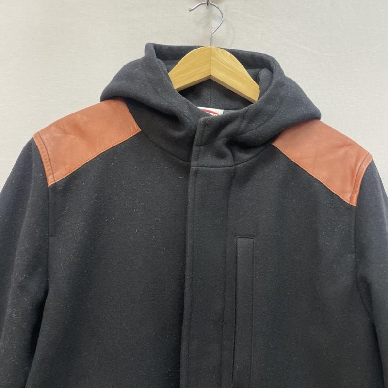 マスターピース MASTERPIECE コート コート一般 90s-00s レザー切替 メルトンウール フードコート HECTIC 裏原 M 無地 黒 / ブラック / black メンズ USED 古着 中古 50167121