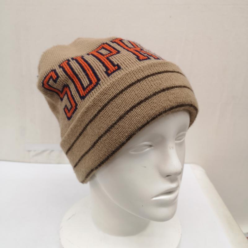 シュプリーム Supreme 帽子 ニット帽 ロゴ 刺繡 ニット キャップ ビーニー - 茶 / ブラウン / brown メンズ USED 古着 中古 50167122