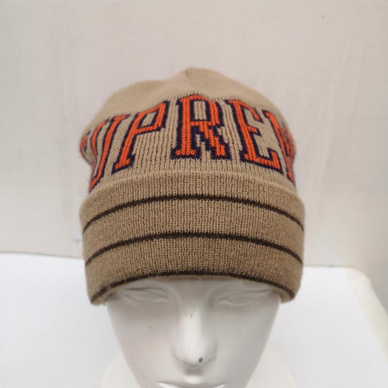 シュプリーム Supreme 帽子 ニット帽 ロゴ 刺繡 ニット キャップ ビーニー - 茶 / ブラウン / brown メンズ USED 古着 中古 50167122
