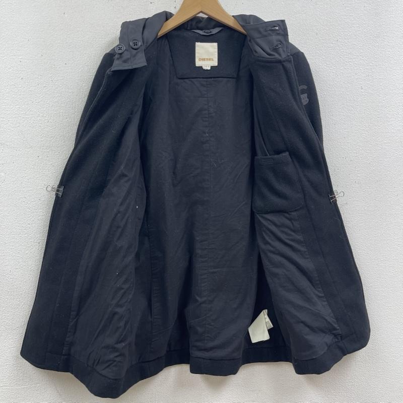 ディーゼル DIESEL コート コート一般 切替 デザイン フード付き ダッフル ロング コート 00E8F202 S 黒 / ブラック / black メンズ USED 古着 中古 50167133