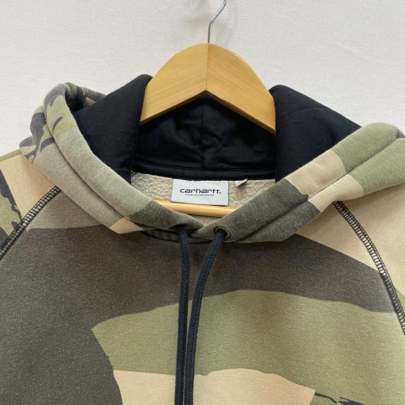 カーハート ダブリューアイピー Carhartt WIP パーカー 長袖 迷彩柄 フーデッド チェイス スウェット パーカー プルオーバー M カモフラージュ柄・迷彩 カーキ / カーキ / khaki X 緑 / グリーン / green メンズ USED 古着 中古 50167134