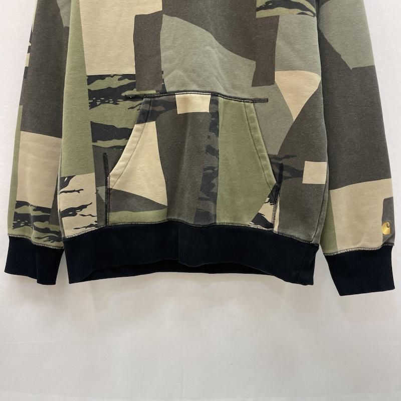 カーハート ダブリューアイピー Carhartt WIP パーカー 長袖 迷彩柄 フーデッド チェイス スウェット パーカー プルオーバー M カモフラージュ柄・迷彩 カーキ / カーキ / khaki X 緑 / グリーン / green メンズ USED 古着 中古 50167134