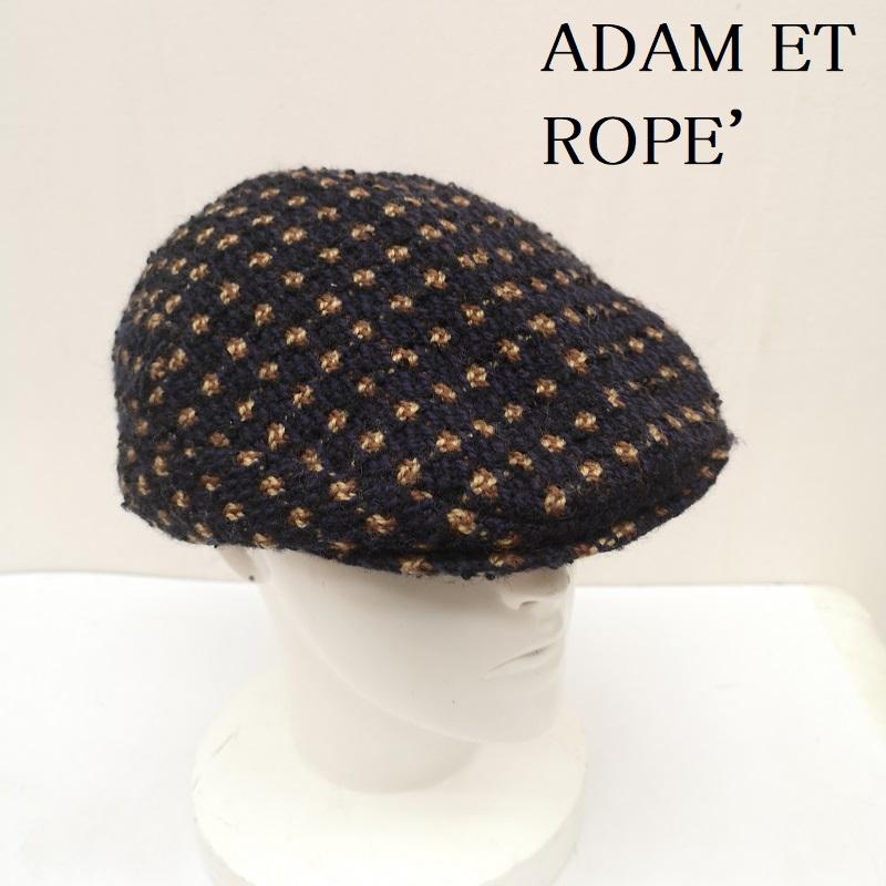 アダムエロペ ADAM ET ROPE  帽子 ハンチング ツイード ハンチング キャップ - 紺 / ネイビー / navy レディース USED 古着 中古 50167135