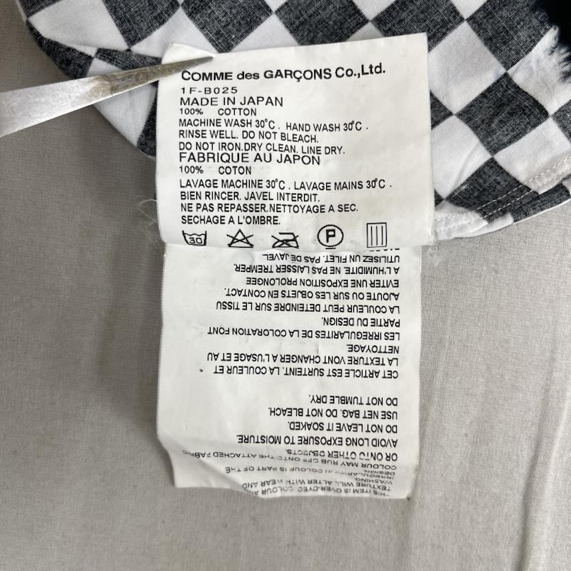 ブラックコムデギャルソン BLACK COMME des GARCONS シャツ、ブラウス 長袖 日本製 丸襟 チェッカー柄 裾ブリーチ加工 シャツ 1F-B025 S マルチカラー / マルチカラー / multicolor メンズ USED 古着 中古 50167136