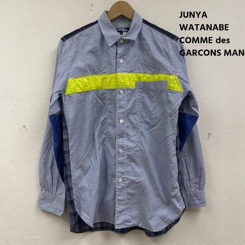 ジュンヤワタナベマン JUNYA WATANABE MAN シャツ、ブラウス 長袖 18aw 日本製 綿ストライプ 綿ネルチェック 長袖 リフレクター シャツ WB-B008 XS 水色 / ライトブルー / メンズ USED 古着 中古 50167139
