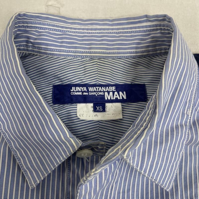 ジュンヤワタナベマン JUNYA WATANABE MAN シャツ、ブラウス 長袖 18aw 日本製 綿ストライプ 綿ネルチェック 長袖 リフレクター シャツ WB-B008 XS 水色 / ライトブルー / メンズ USED 古着 中古 50167139