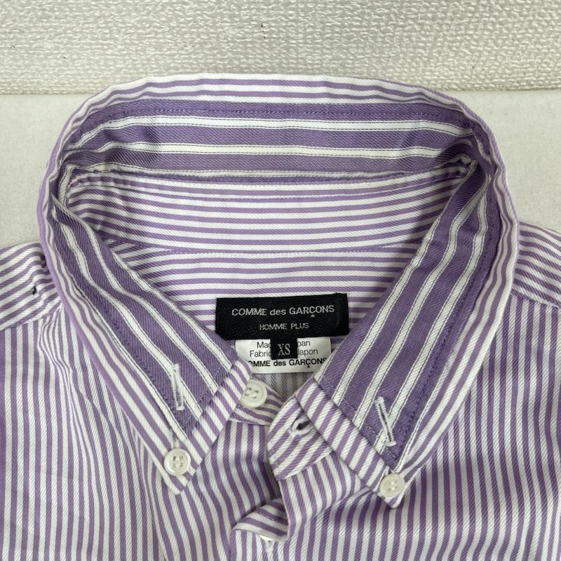コムデギャルソンオムプリュス COMME des GARCONS HommePlus シャツ、ブラウス 長袖 日本製 長袖 ストライプ ボタンダウン シャツ AD2011 ph-b013 XS 桃 / ピンク / pink メンズ USED 古着 中古 50167143