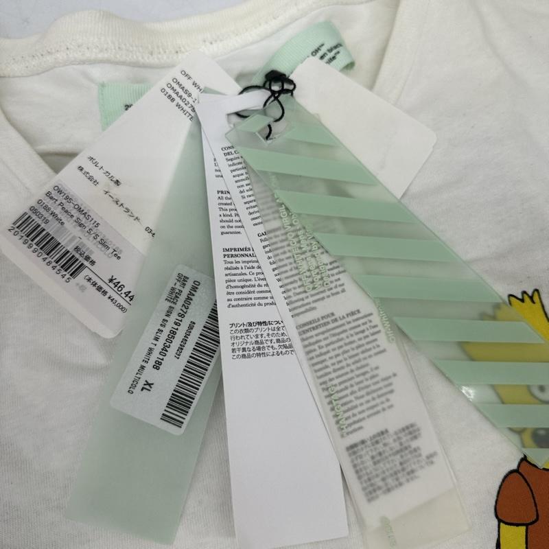 オフホワイト off white Tシャツ 半袖 BART PEACE SIGN S/S SLIM TEE シンプソンズ ロゴ プリント Tシャツ OMAA027S19185034 XL 白 / ホワイト / white メンズ USED 古着 中古 50167150