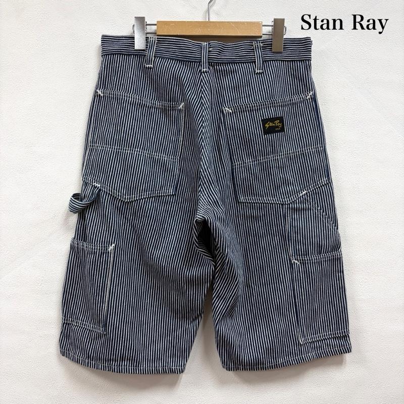 スタンレイ Stan Ray パンツ ショートパンツ ヒッコリー デニム ペインター ワーク カーゴ ショート ハーフ パンツ USA製 ヴィンテージ - ストライプ X ワンポイント X ロゴ、文字 インディゴ / インディゴ / Indigo X 白 / ホワイト / white メンズ USED 古着 中古 50167152