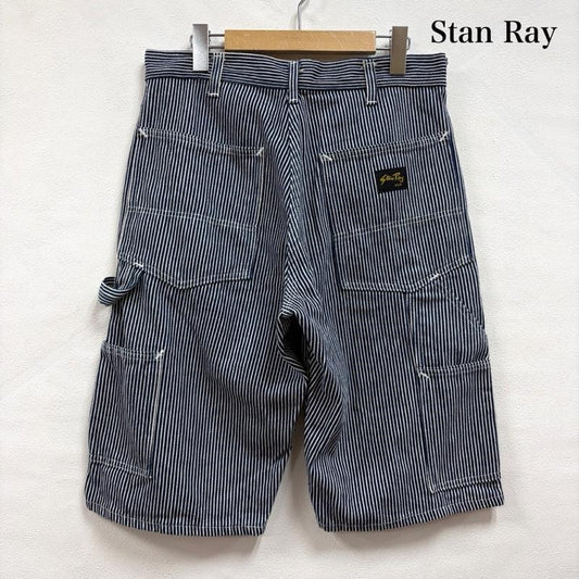 スタンレイ Stan Ray パンツ ショートパンツ ヒッコリー デニム ペインター ワーク カーゴ ショート ハーフ パンツ USA製 ヴィンテージ - ストライプ X ワンポイント X ロゴ、文字 インディゴ / インディゴ / Indigo X 白 / ホワイト / white メンズ USED 古着 中古 50167152