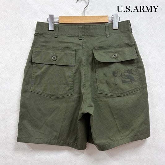 ミリタリー ミリタリー パンツ ショートパンツ 80s US ARMY OG-507 ユーティリティ ベイカー ショート ハーフ パンツ コントラクトラベル ヴィンテージ 32インチ ロゴ、文字 X プリント カーキ / カーキ / khaki X オリーブグリーン / オリーブグリーン / メンズ USED 古着 中古 50167154