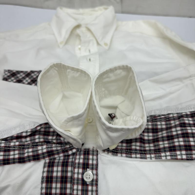 ジュンヤワタナベマン JUNYA WATANABE MAN シャツ、ブラウス 長袖 08AW BROOKS BROTHERS チェック パッチワーク BD シャツ WB-B036 XS 白 / ホワイト / white メンズ USED 古着 中古 50167156