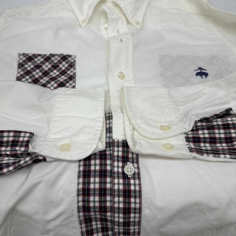 ジュンヤワタナベマン JUNYA WATANABE MAN シャツ、ブラウス 長袖 08AW BROOKS BROTHERS チェック パッチワーク BD シャツ WB-B036 XS 白 / ホワイト / white メンズ USED 古着 中古 50167156