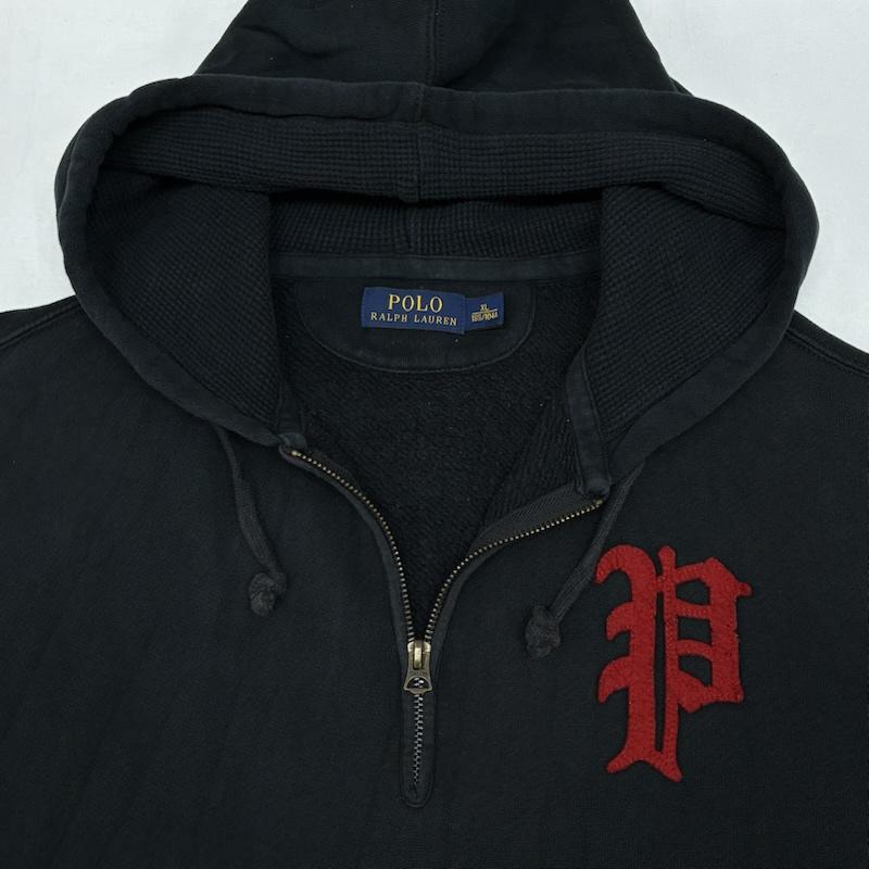 ポロラルフローレン POLO RALPH LAUREN パーカー 長袖 Pロゴ フェルト ワッペン ハーフジップ パーカー スウェット パンツ セットアップ XL メンズ USED 古着 中古 50167160