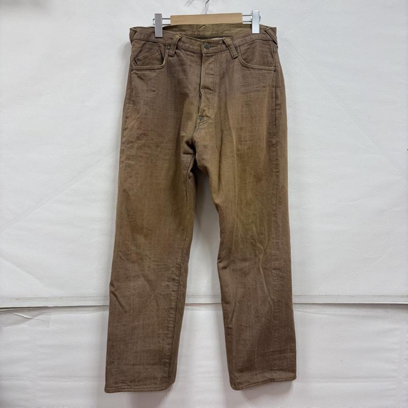 エヴィス EVISU パンツ ワークパンツ、ペインターパンツ YAMANE ヤマネ カモメ ロゴ 刺繍 シンチバック デニム ジーンズ ゴルフ パンツ 34 ロゴ、文字 X 刺繍 茶 / ブラウン / brown メンズ USED 古着 中古 50167162