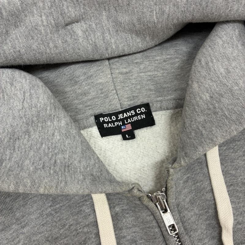 ポロジーンズカンパニー POLO JEANS COMPANY パーカー 長袖 RALPH LAUREN ナンバリング ロゴ 刺繍 スウェット ジップアップ パーカー L メンズ USED 古着 中古 50167164