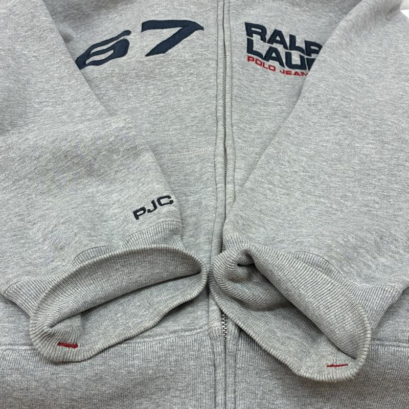 ポロジーンズカンパニー POLO JEANS COMPANY パーカー 長袖 RALPH LAUREN ナンバリング ロゴ 刺繍 スウェット ジップアップ パーカー L メンズ USED 古着 中古 50167164