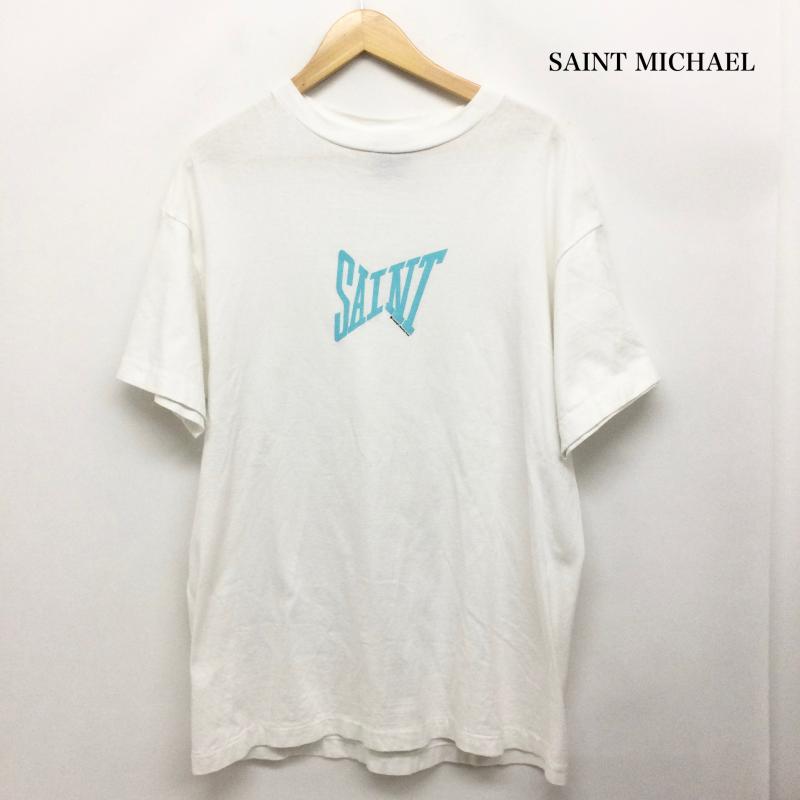 セントマイケル SAINT MICHAEL Tシャツ 半袖 SAINT MICHAEL SM-YS8-0000-012 RIBON SAINT リボンセント 半袖 ロゴ プリント Tシャツ M ロゴ、文字 白 / ホワイト / white メンズ USED 古着 中古 50167165