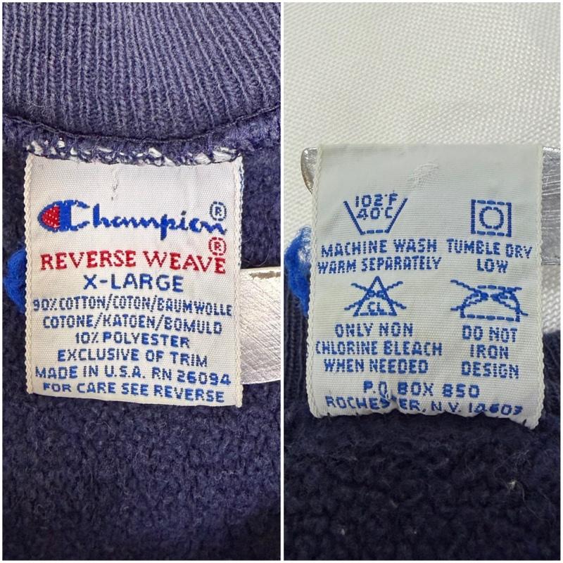 チャンピオン Champion トレーナー 長袖 リバースウィーブ 90s ワンポイントロゴ Cロゴ 目あり XL 無地 X ワンポイント 紺 / ネイビー / navy メンズ USED 古着 中古 50167169