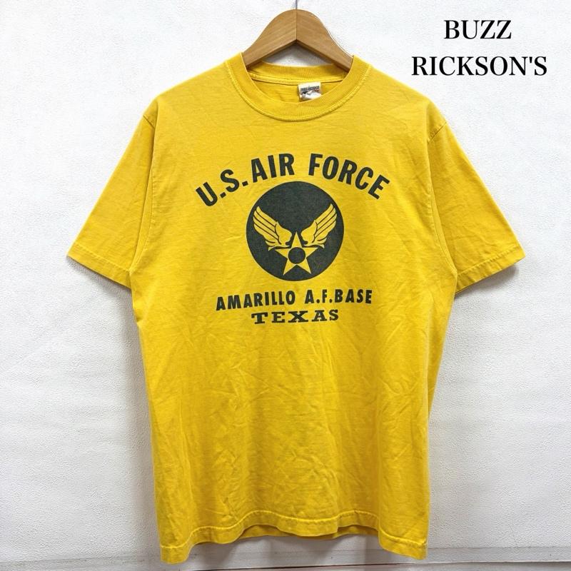 バズリクソンズ Buzz Rickson s Tシャツ 半袖 半袖 ミリタリー ロゴ プリント Tシャツ USA製 ヴィンテージ M ロゴ、文字 X プリント 黄 / イエロー / yellow X 紺 / ネイビー / navy メンズ USED 古着 中古 50167170