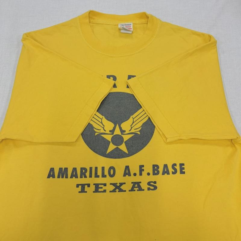 バズリクソンズ Buzz Rickson s Tシャツ 半袖 半袖 ミリタリー ロゴ プリント Tシャツ USA製 ヴィンテージ M ロゴ、文字 X プリント 黄 / イエロー / yellow X 紺 / ネイビー / navy メンズ USED 古着 中古 50167170