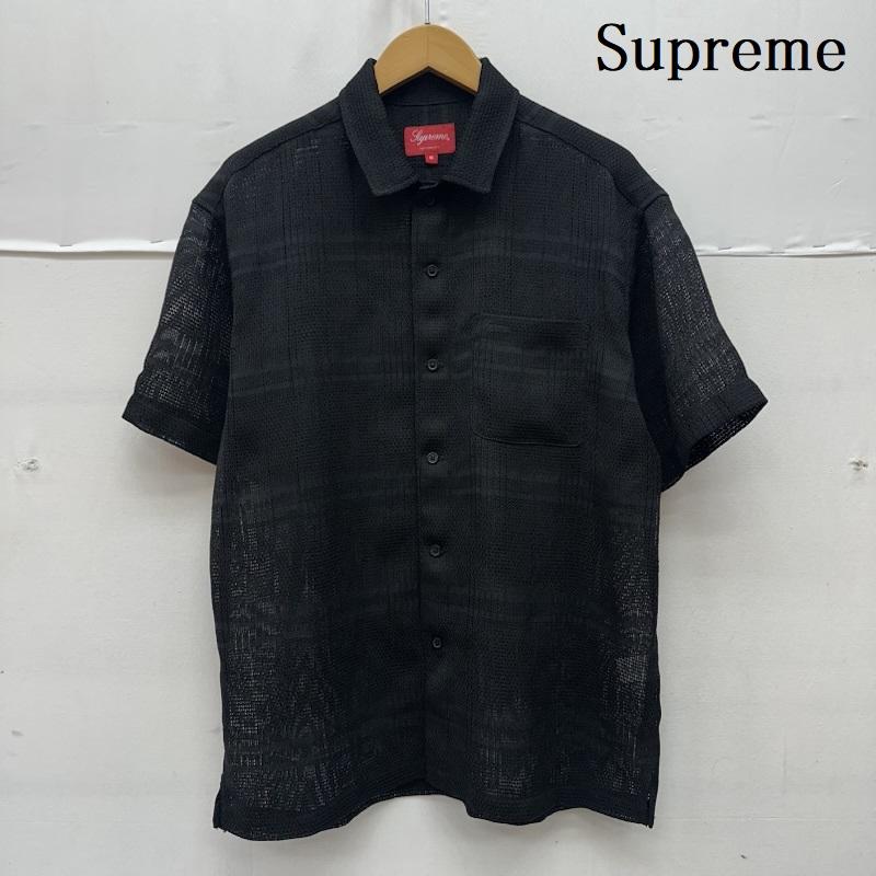 シュプリーム Supreme シャツ、ブラウス 半袖 23SS Mesh Stripe S/S Shirt メッシュ シャツ M 黒 / ブラック / black メンズ USED 古着 中古 50167171