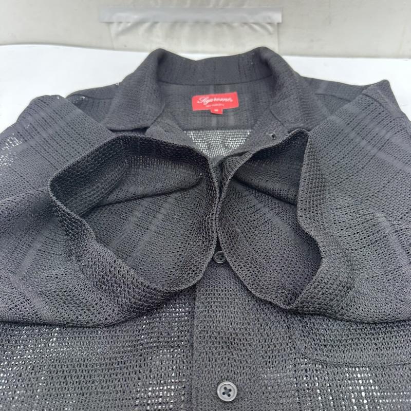 シュプリーム Supreme シャツ、ブラウス 半袖 23SS Mesh Stripe S/S Shirt メッシュ シャツ M 黒 / ブラック / black メンズ USED 古着 中古 50167171