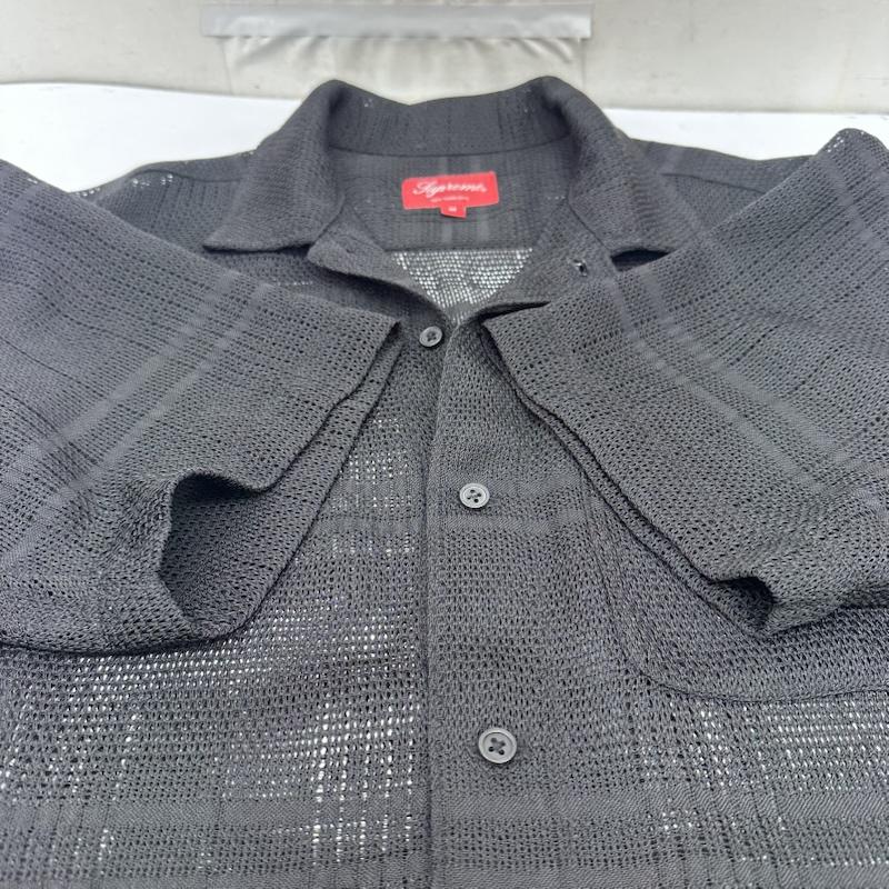 シュプリーム Supreme シャツ、ブラウス 半袖 23SS Mesh Stripe S/S Shirt メッシュ シャツ M 黒 / ブラック / black メンズ USED 古着 中古 50167171