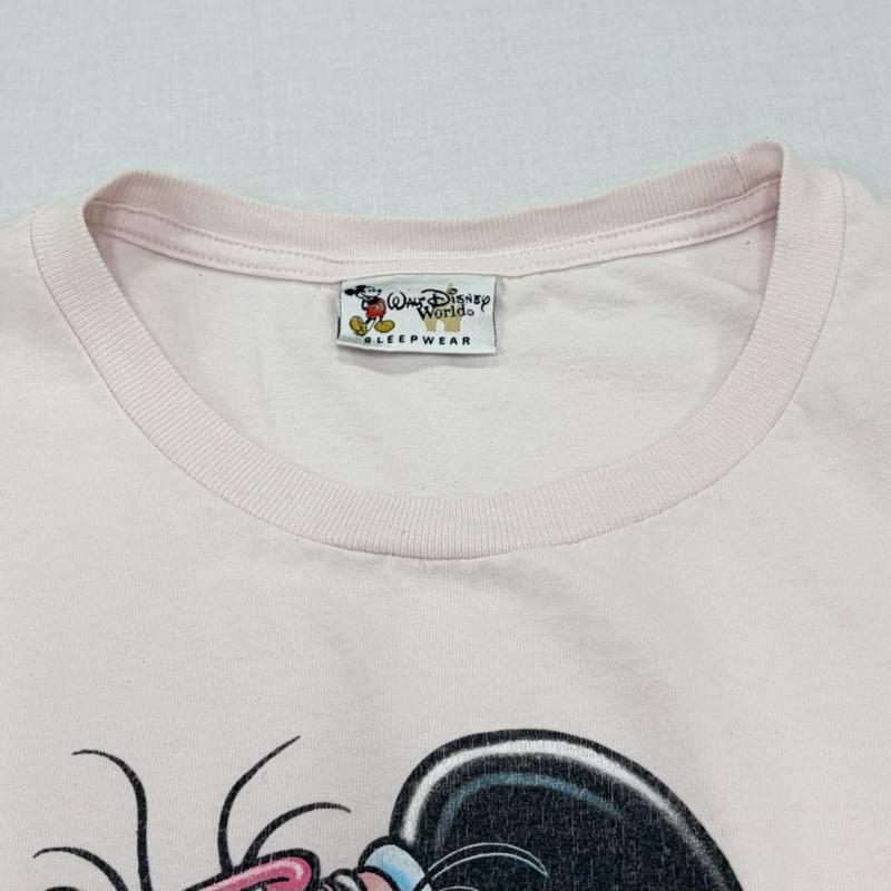 ディズニー Disney Tシャツ 半袖 90s vintage ヴィンテージ ミニーマウス プリント Tシャツ SLEEP WEAR ベビーピンク オーバーサイズ ワンピース one キャラクター X プリント 桃 / ピンク / pink レディース USED 古着 中古 50167174