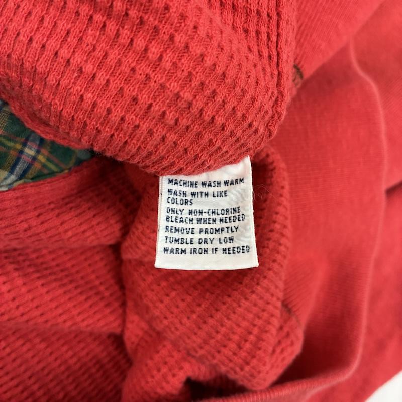 ポロバイラルフローレン Polo by RALPH LAUREN パーカー 長袖 サーマル ライナー ロゴ ワッペン ステンシル プリント ヴィンテージ加工 ジップアップ パーカー L メンズ USED 古着 中古 50167175