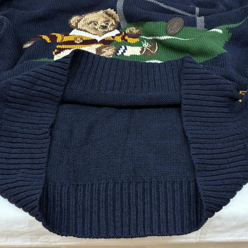 ポロラルフローレン POLO RALPH LAUREN ニット、セーター 長袖 ポロベア ラグビー 刺繍 コットン リネン クルーネック ニット セーター XL メンズ USED 古着 中古 50167176