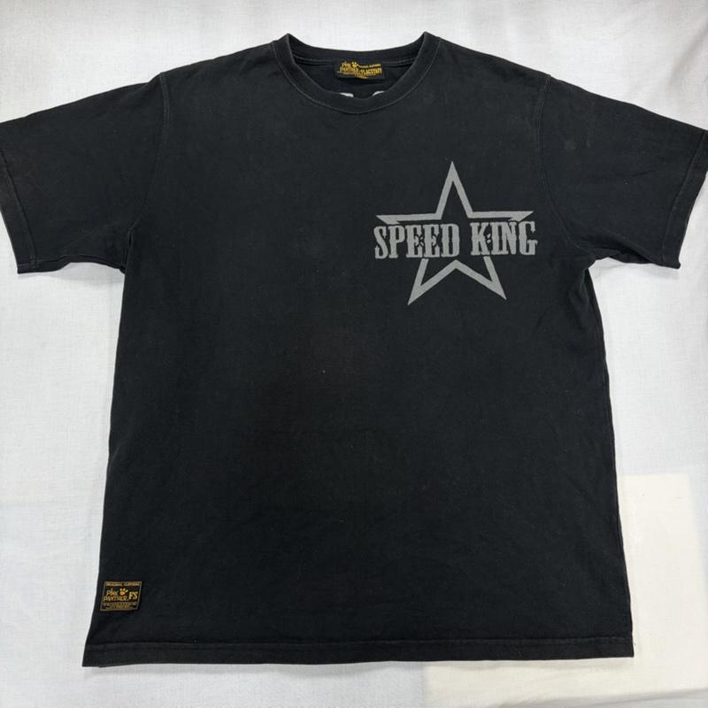 フラグスタフ FLAGSTUFF Tシャツ 半袖 ピンクパンサー 刺繍 半袖 Tシャツ SPEED KING ロゴ プリント L ロゴ、文字 X キャラクター X プリント X 刺繍 黒 / ブラック / black X 桃 / ピンク / pink X 灰 / グレー / gray メンズ USED 古着 中古 50167177