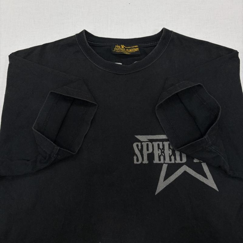 フラグスタフ FLAGSTUFF Tシャツ 半袖 ピンクパンサー 刺繍 半袖 Tシャツ SPEED KING ロゴ プリント L ロゴ、文字 X キャラクター X プリント X 刺繍 黒 / ブラック / black X 桃 / ピンク / pink X 灰 / グレー / gray メンズ USED 古着 中古 50167177