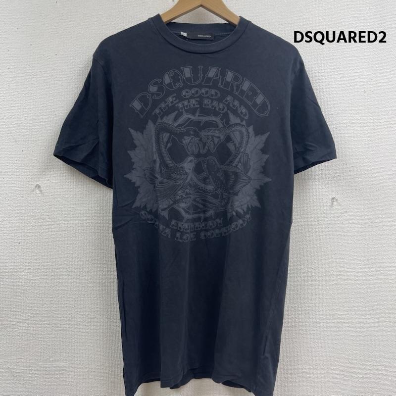 ディースクエアード DSQUARED2 Tシャツ 半袖 イタリア製 フロント グラフィック Tシャツ カットソー S 黒 / ブラック / black メンズ USED 古着 中古 50167178