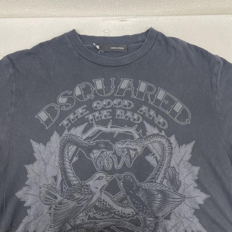 ディースクエアード DSQUARED2 Tシャツ 半袖 イタリア製 フロント グラフィック Tシャツ カットソー S 黒 / ブラック / black メンズ USED 古着 中古 50167178