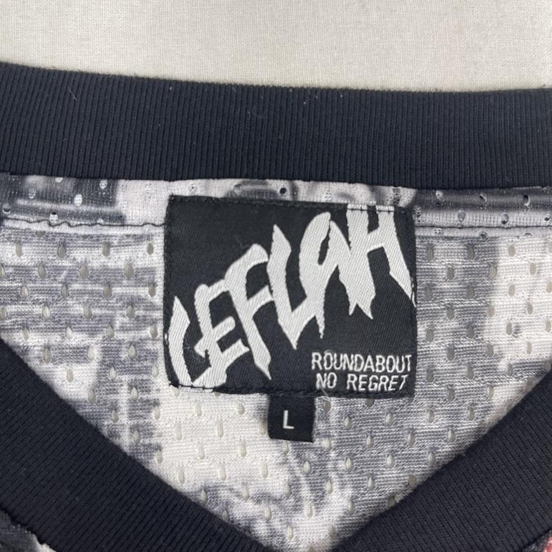 レフラー LEFLAH Tシャツ 長袖 メッシュ素材 総柄 デザイン 長袖 カットソー ロンT L マルチカラー / マルチカラー / multicolor メンズ USED 古着 中古 50167182