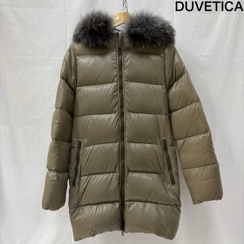 デュベティカ DUVETICA コート ダウンコート kappa ファーフードダウンコート ダブルジップ 38 無地 グレージュ / グレージュ / レディース USED 古着 中古 50167183