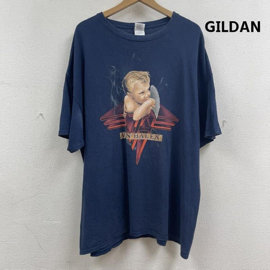 ギルダン GILDAN Tシャツ 長袖 Van Halen Smoking Cherub デザイン バンド Tシャツ カットソー XXL 紺 / ネイビー / navy メンズ USED 古着 中古 50167184