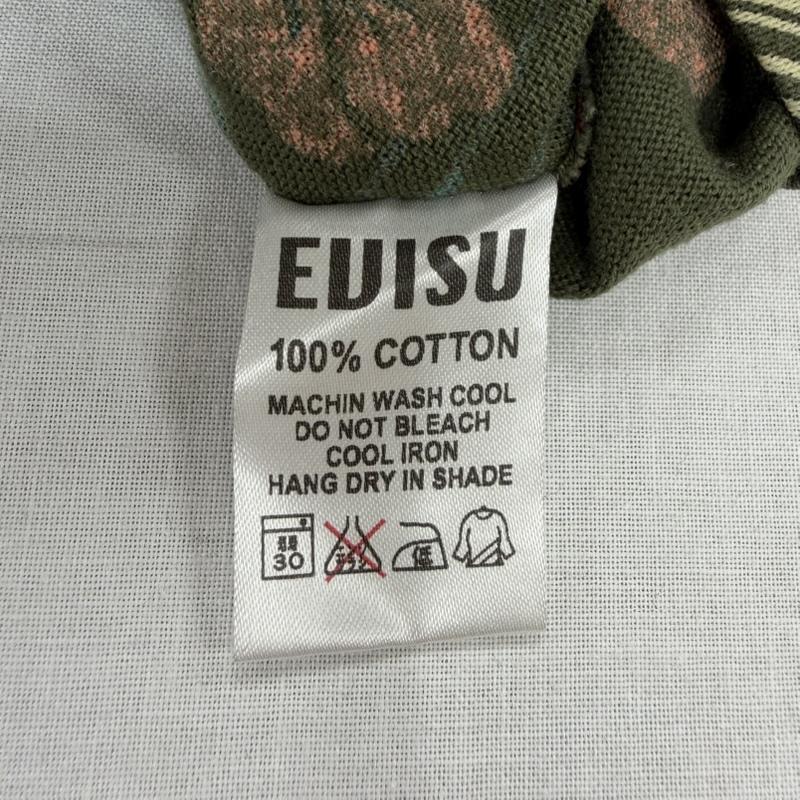 エヴィス EVISU Tシャツ 七分袖 プリント 総柄 七分袖 Tシャツ カットソー 和柄 38 総柄 カーキ / カーキ / khaki X マルチカラー / マルチカラー / multicolor メンズ USED 古着 中古 50167187
