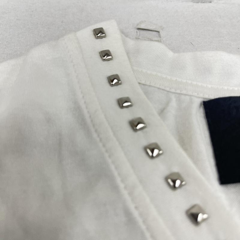 ロエン ROEN Tシャツ 半袖 スカル 骸骨 スタッズ付き Vネック 半袖 Tシャツ カットソー L 白 / ホワイト / white メンズ USED 古着 中古 50167189