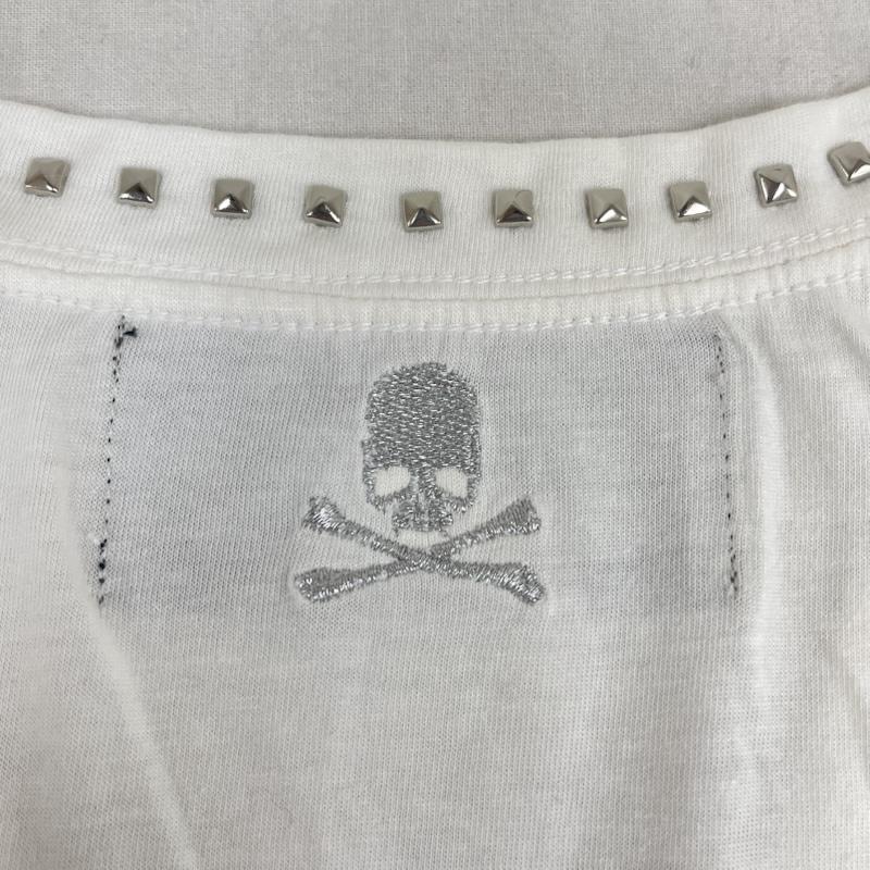 ロエン ROEN Tシャツ 半袖 スカル 骸骨 スタッズ付き Vネック 半袖 Tシャツ カットソー L 白 / ホワイト / white メンズ USED 古着 中古 50167189