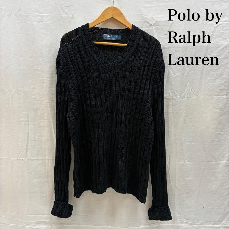 ポロバイラルフローレン Polo by RALPH LAUREN ニット、セーター 長袖 麻 リネン 100％ Vネック リブ ニット セーター XL メンズ USED 古着 中古 50167190