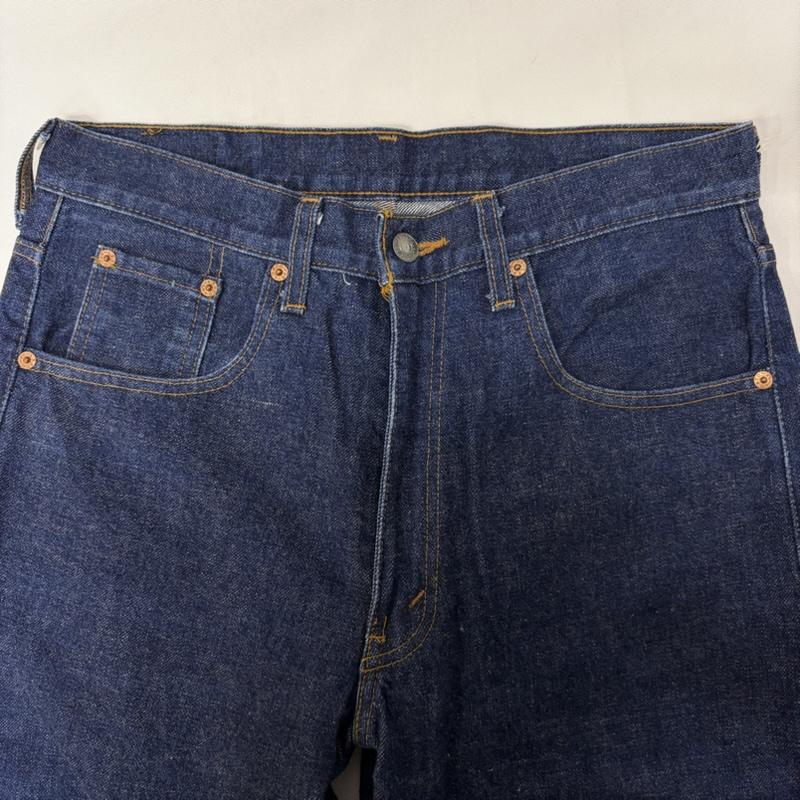 リーバイス Levi s パンツ デニム、ジーンズ 502xx BIGE 502-0003 テーパード ボタン裏J22 ビッグE 赤耳 セルビッチ 32インチ 無地 紺 / ネイビー / navy メンズ USED 古着 中古 50167191