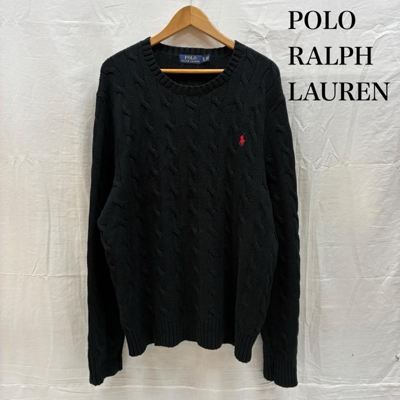ポロラルフローレン POLO RALPH LAUREN ニット、セーター 長袖 ポニー 刺繍 コットン クルーネック ケーブル ニット セーター XL メンズ USED 古着 中古 50167193