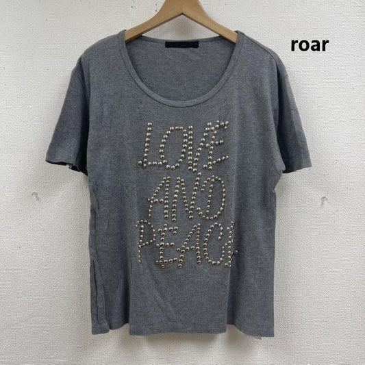 ロア－ roar Tシャツ 半袖 LOVE AND PEACE メタル スタッズ Tシャツ カットソー 灰 / グレー / gray メンズ USED 古着 中古 50167195
