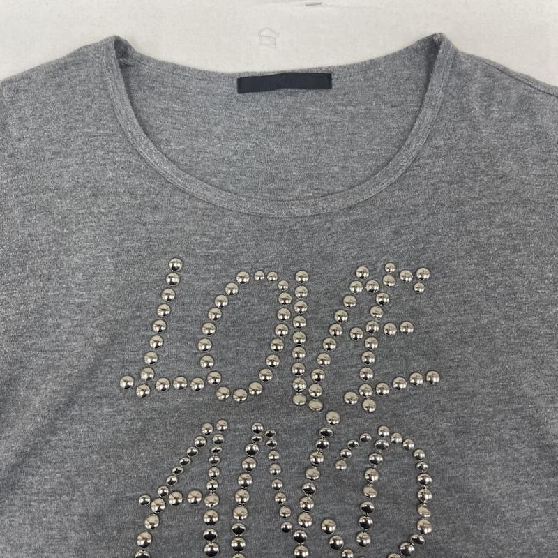 ロア－ roar Tシャツ 半袖 LOVE AND PEACE メタル スタッズ Tシャツ カットソー 灰 / グレー / gray メンズ USED 古着 中古 50167195