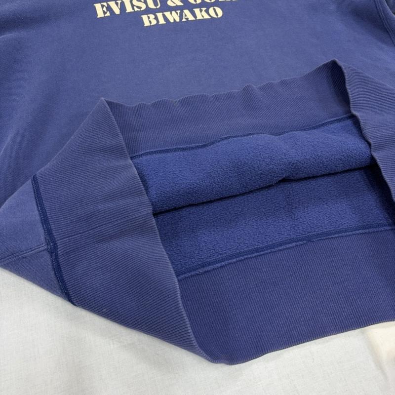 エヴィス EVISU パーカー 長袖 カモメ ロゴ GOLF BIWAKO プリント スウェット プルオーバー フーディー フェード ヴィンテージ 40 ロゴ、文字 X プリント 紺 / ネイビー / navy X 青 / ブルー / blue X 白 / ホワイト / white メンズ USED 古着 中古 50167197